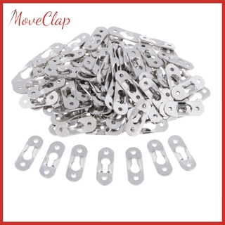 MoveClap  100 Pcs Metal Keyhole Hanger Fasteners for Picture Frames 37 x 13.5 mm