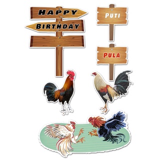 Happy Birthday Cake Topper Rooster Theme Shopee Philippines