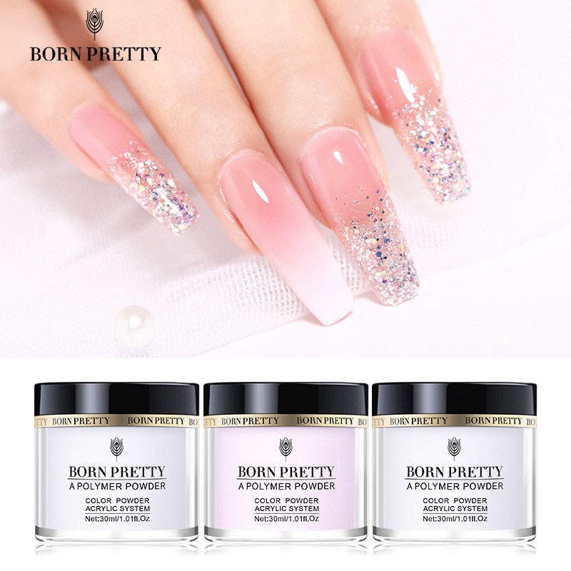 Born Pretty Acrylic Dipping Nail Powder Pink White Clear French Nail