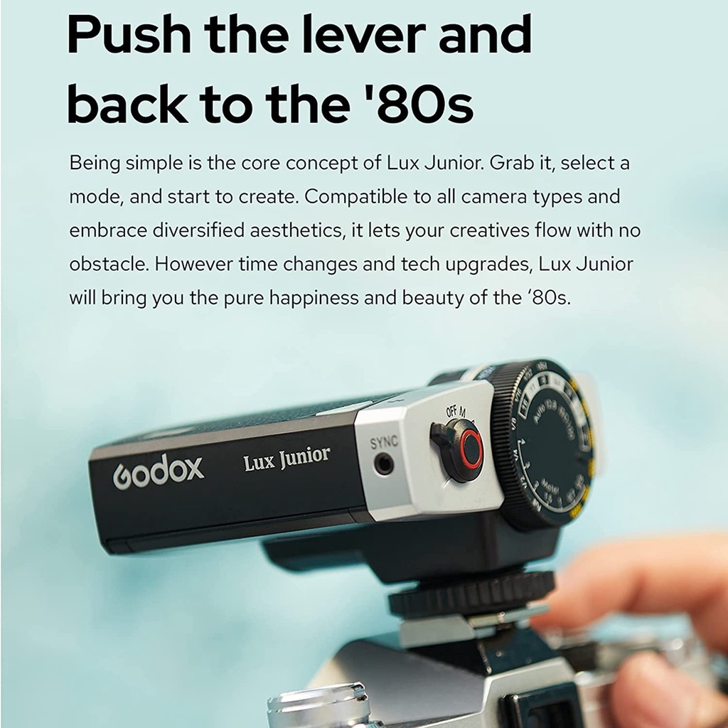 GODOX Lux Junior Retro Design Flash for Digital and Film Cameras w/ Center Pin Sync Port MVP CAMERA #7