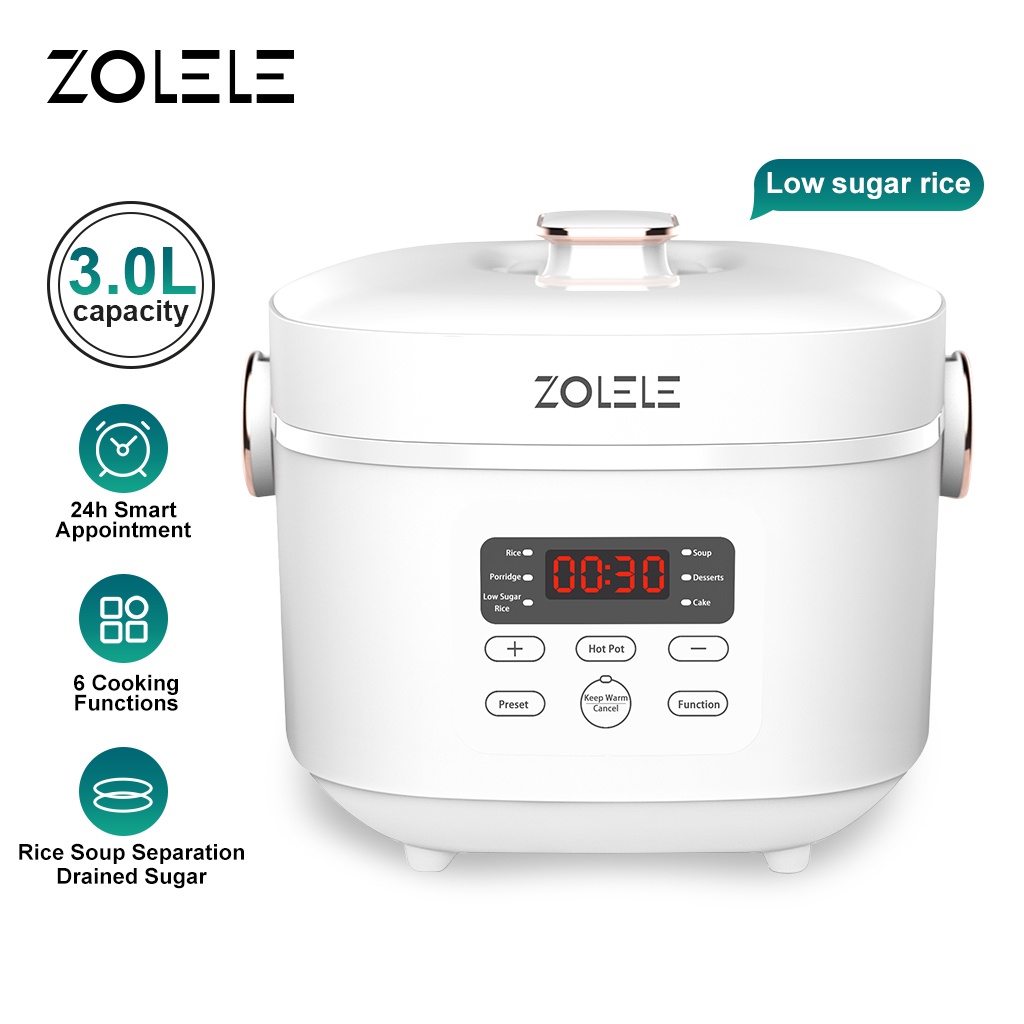 ZOLELE desugar rice cooker With filter 3L multifunctional smart Rice
