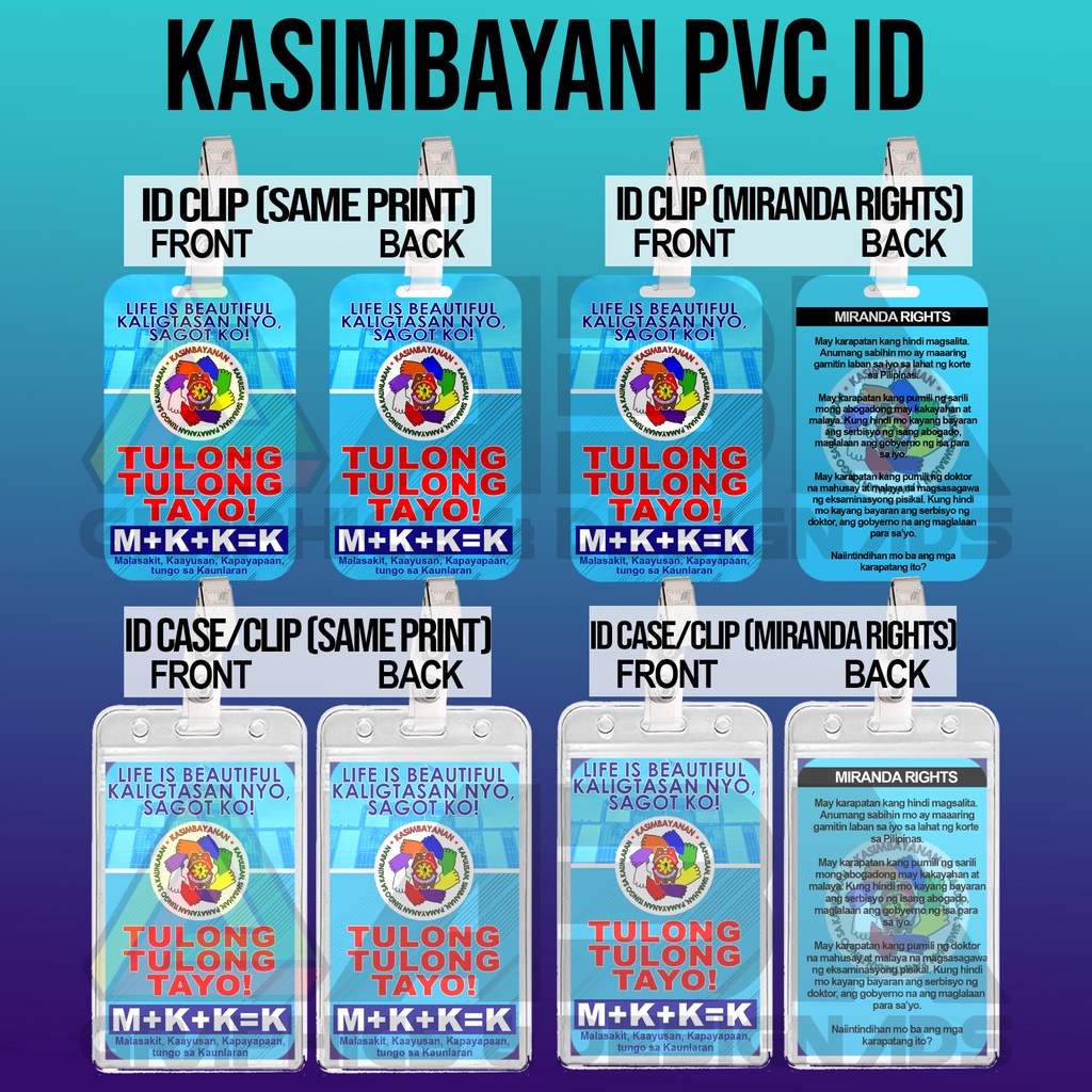 PNP Kasimbayan PVC ID Card M+K+K=K Shopee Philippines