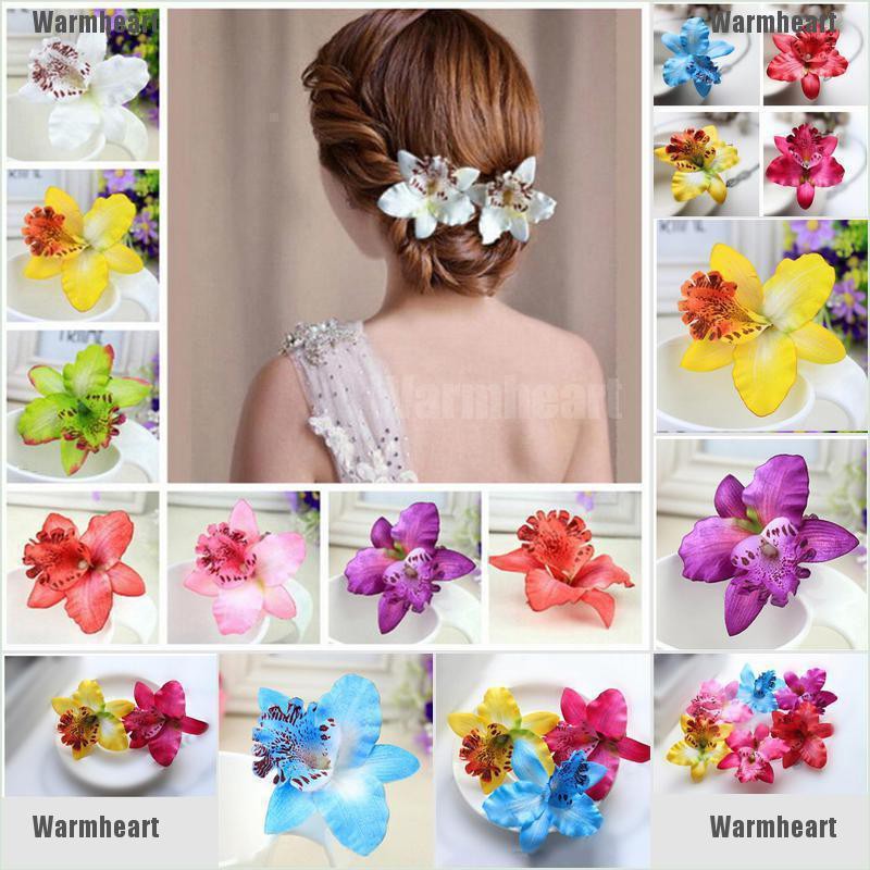 Warmheart Colorful Bridal Wedding Orchid Flower Hair Clip Barrette Women Girls Accessories