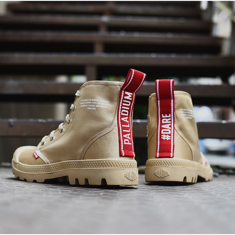 tan palladium boots