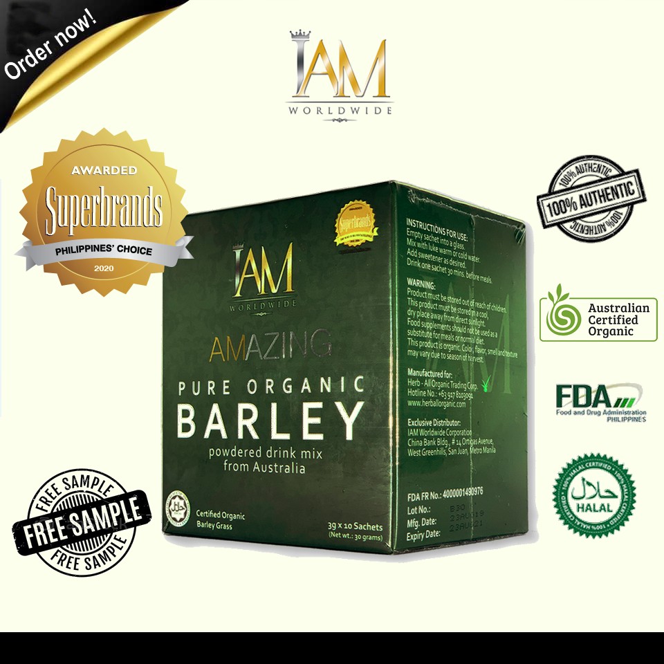 100% Authentic Amazing Pure Organic Barley Powder from Australia (1 box ...