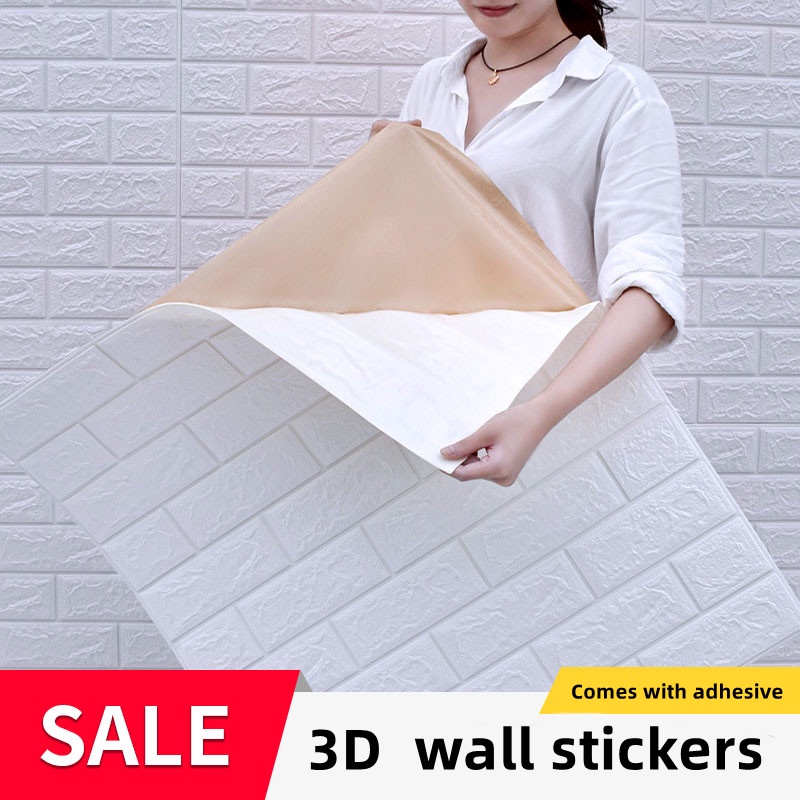 Self Adhesive Foam Wallpaper Waterproof 3D Brick Wall Panel Living Room ...