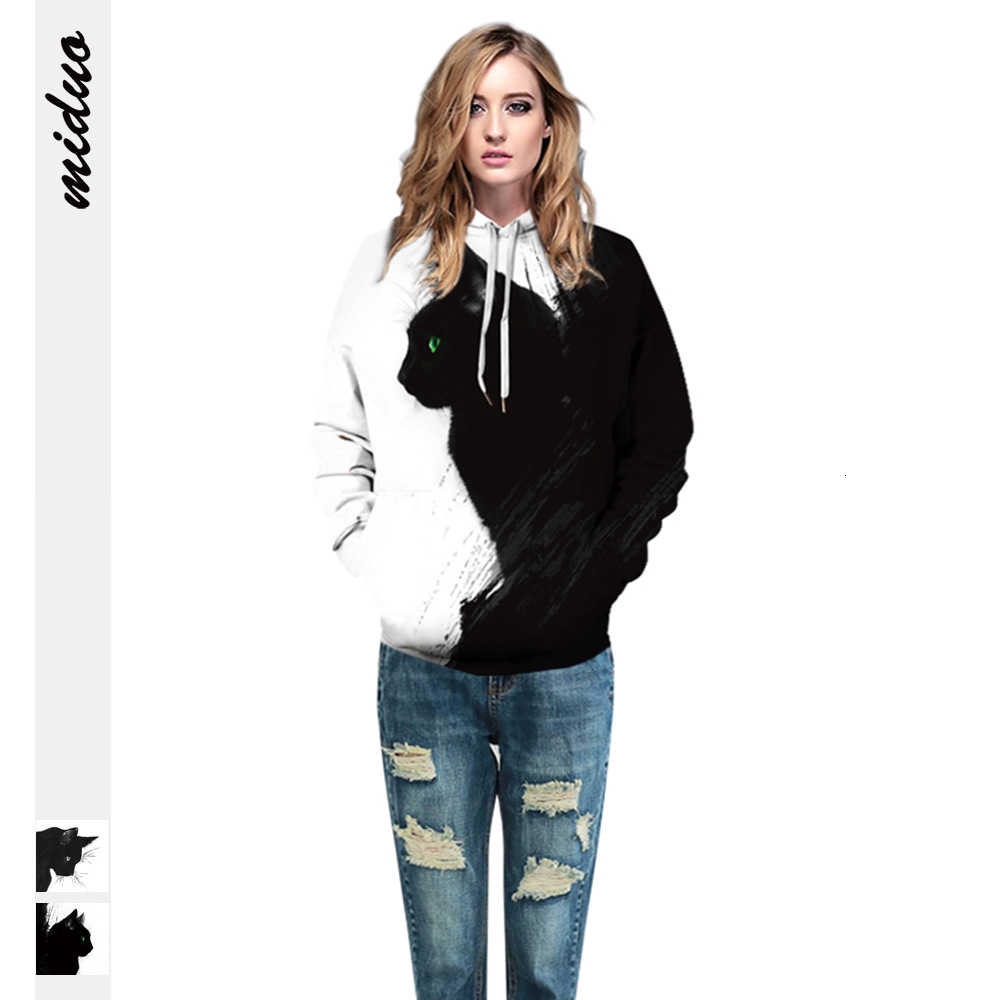 cat printed hooded sweatshirt