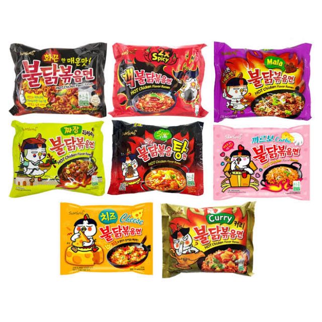 Korean Noodles Per Box Ramen, Samyang, Neoguri Fried, Neoguri Mild, Buldak Jjajang Orig Haek