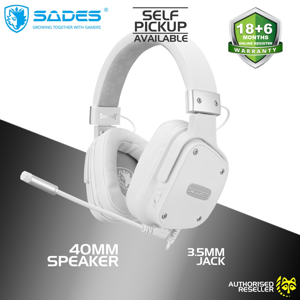 Sades Snowwolf Gaming Headset White Multi Platform Mobile Laptop Xbox Ps Switch Shopee