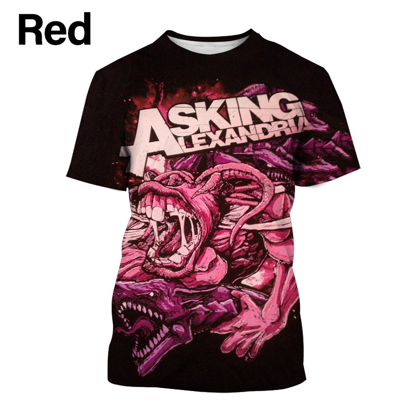 New Rock Band Asking Alexandria Casual Printed 3D T-shirt Fashion Round Neck Personality Trend Summer Top Short Sleeve