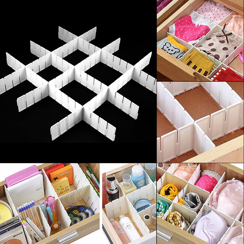 6Pcs Plastic DIY Grid Drawer Divider Storage Organizer Shopee Philippines