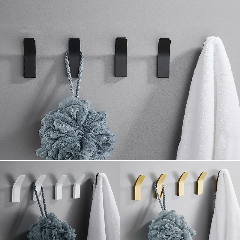 Dressing black hanging hook space aluminum white clothes hook wall hanging wall bathroom hanging