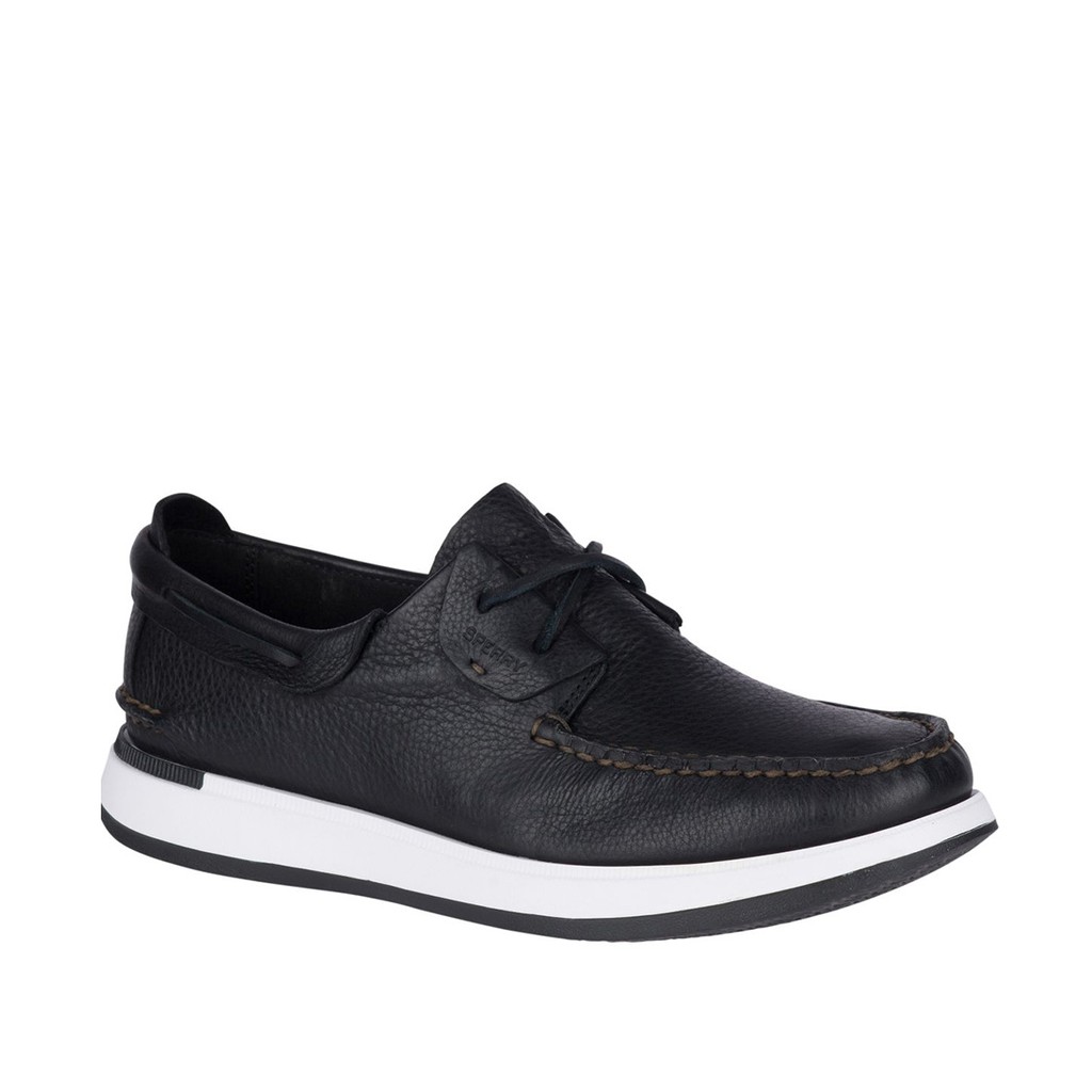 sperry black leather shoes