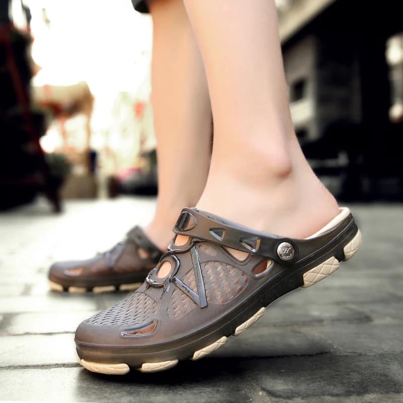 LM Mens Outdoor Rubber Jelly Shoes Crocs Style Sandals for Tropical Summer  Rainy Season Casual Fashi | Shopee Philippines