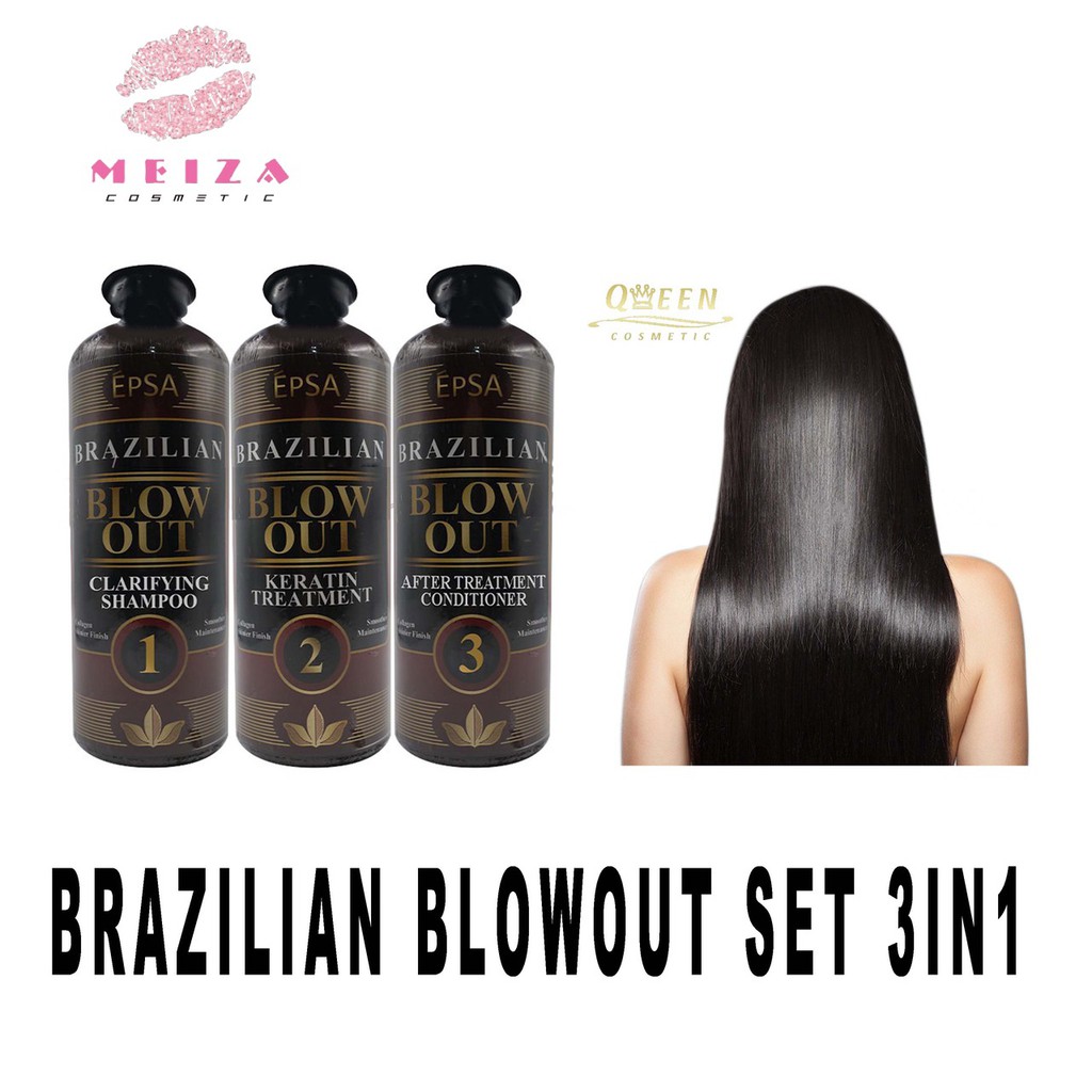 Meiza Cosmetic Brazilian Blowout Hair Keratin Treatment Set 3 in 1 500ML |  Shopee Philippines