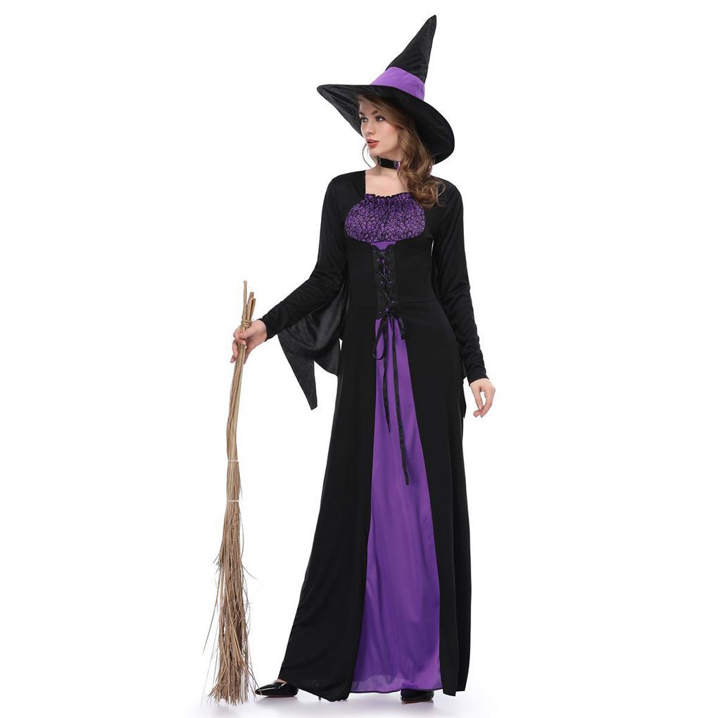 purple and black witch costume