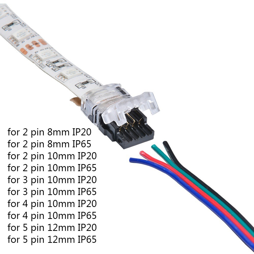 1PCS 2pin 3pin 4pin 5pin LED Strip Connector for Single RGB RGBW Color 3528  5050 LED Strip To Wire Connection Terminals