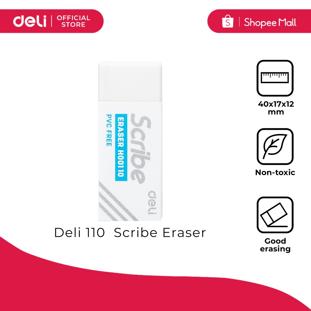 Deli 110 Scribe Eraser (1PC) [7535H00110] | Shopee Philippines