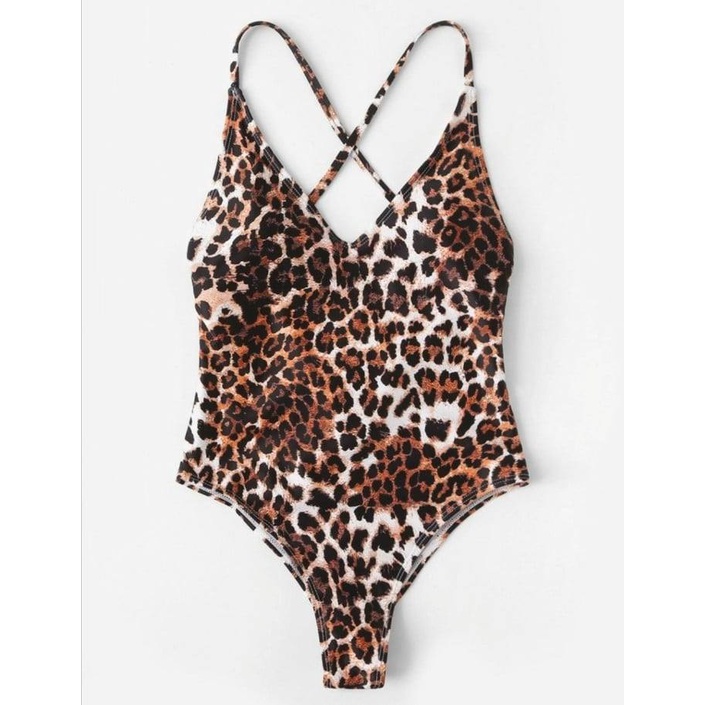 SHEIN LEOPARD PRINT ONE PIECE SWIMSUIT | LARGE | 280PHP | Shopee ...