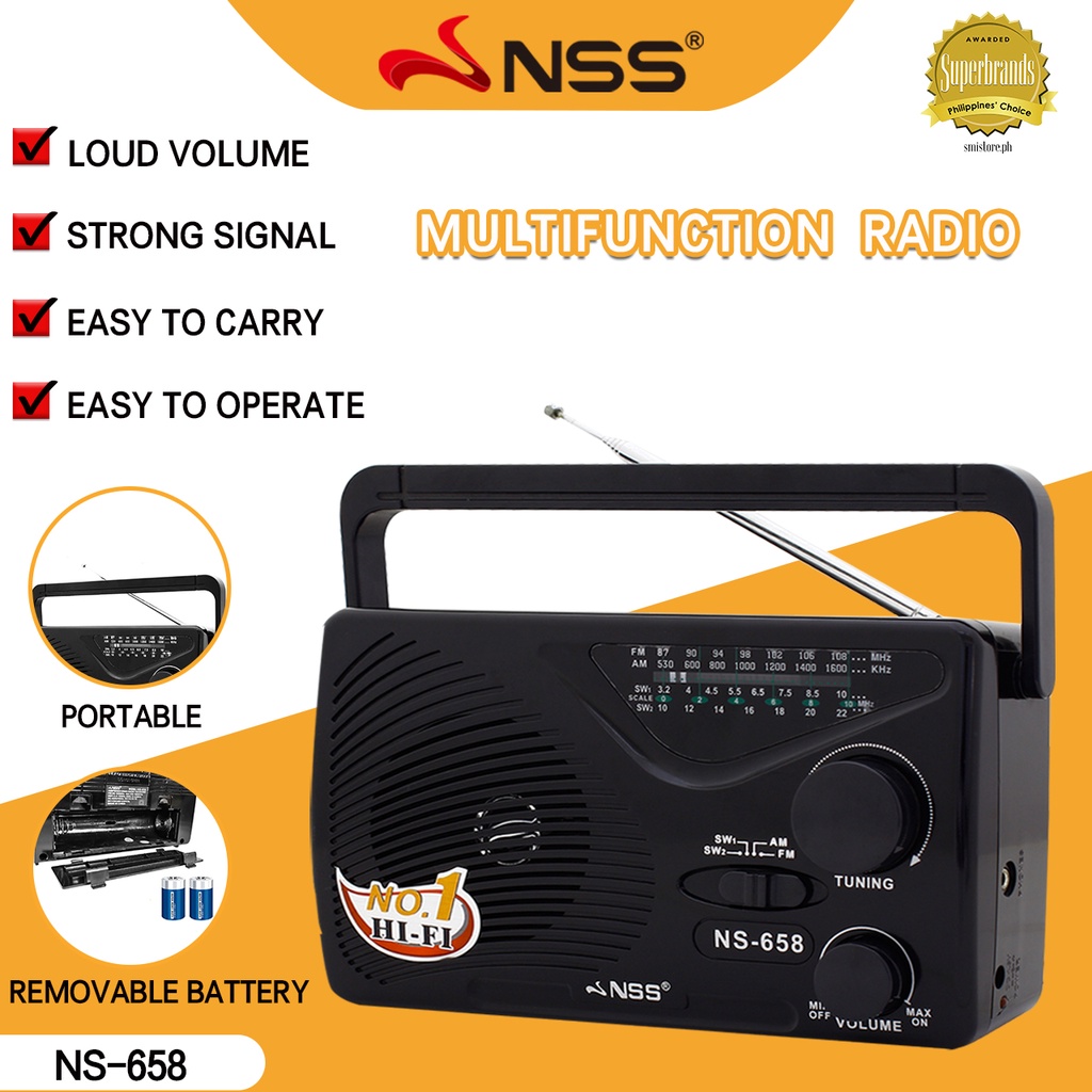 NSS Portable Radio Speaker AM/FM/SW Radio 4 band Solar Radio HI-FI Super  Sound Electric AC DC Radio | Shopee Philippines