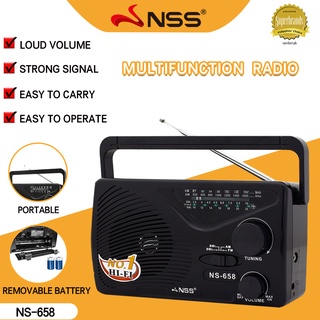 NSS Portable Radio Speaker FM/AM/SW 4band HI-FI Super Sound Electric Radio AC DC Operated NS-658