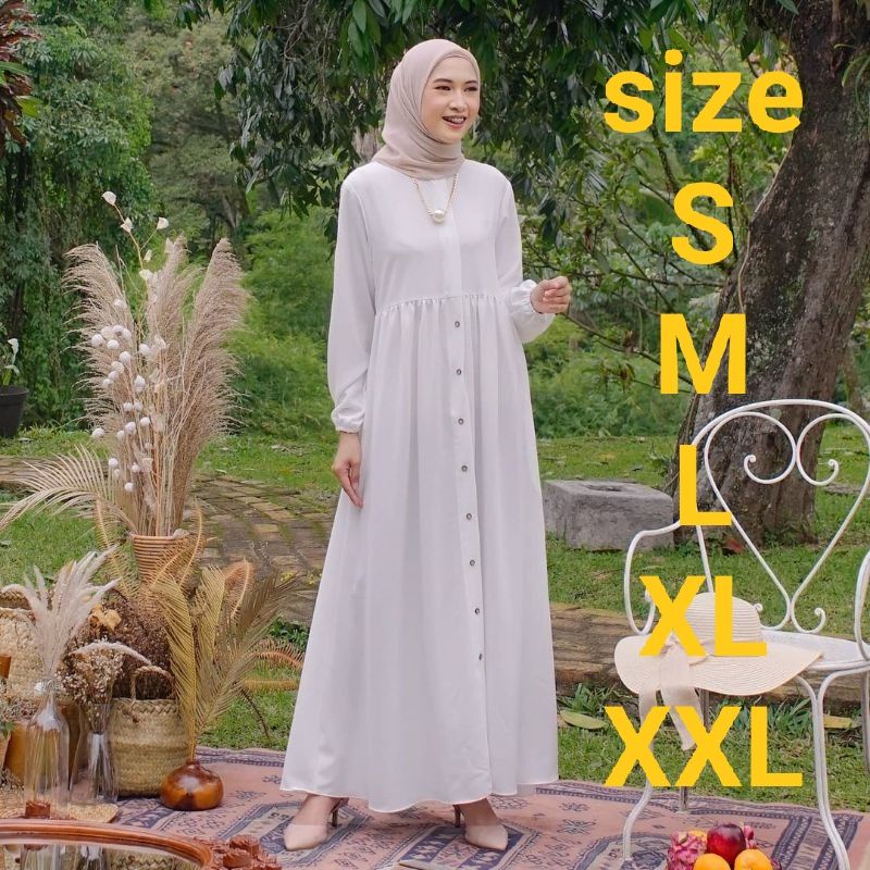 PUTIH Nayara Latest Plain White Robe Dress 2020 Latest White Robe Umrah