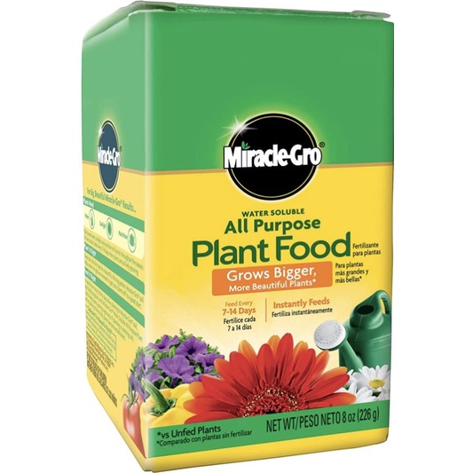 Miracle-Gro Water Soluble All Purpose Plant Food 8oz with SPOON with ...