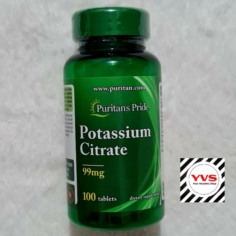 Puritan's Pride Potassium Citrate 99mg 100 caplets Shopee Philippines