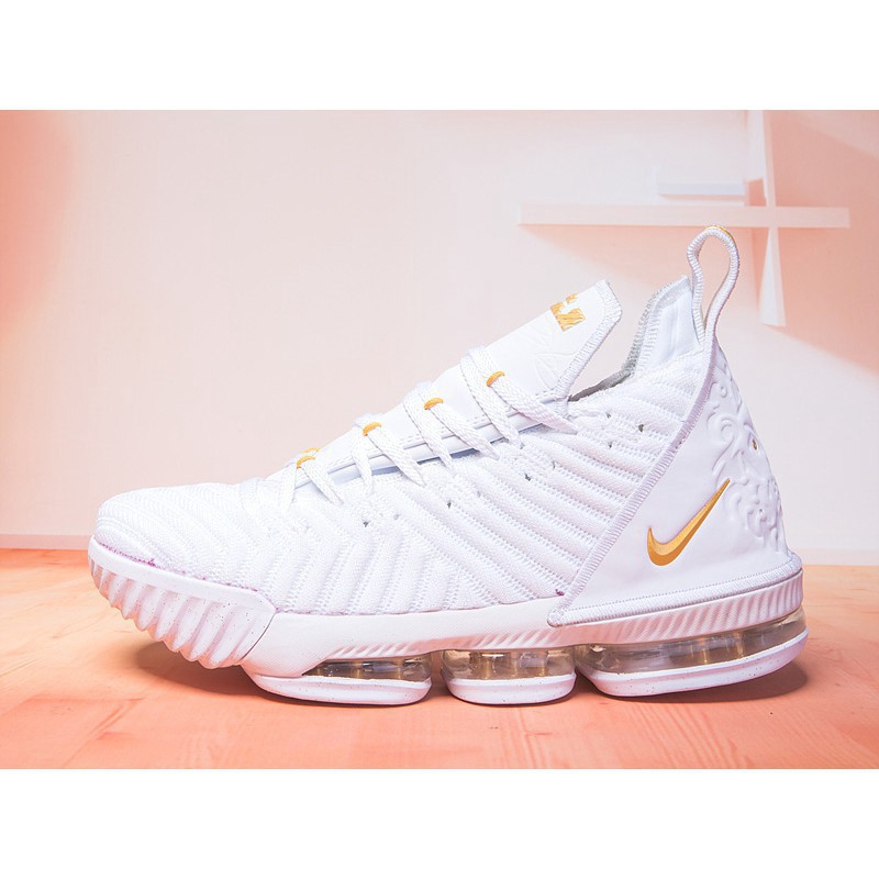 lebron 16 gold and white