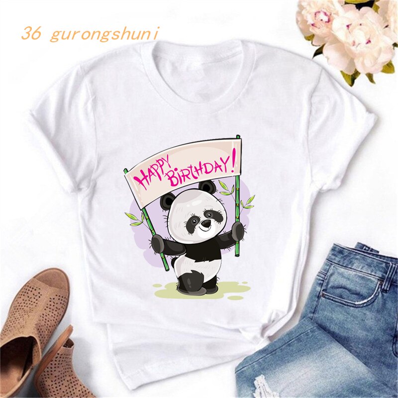 funny goth tops cute happy Birthday tshirts harajuku panda tshirt vintage t  shirt top women clothes streetwear 2020 tumblr | Shopee Philippines