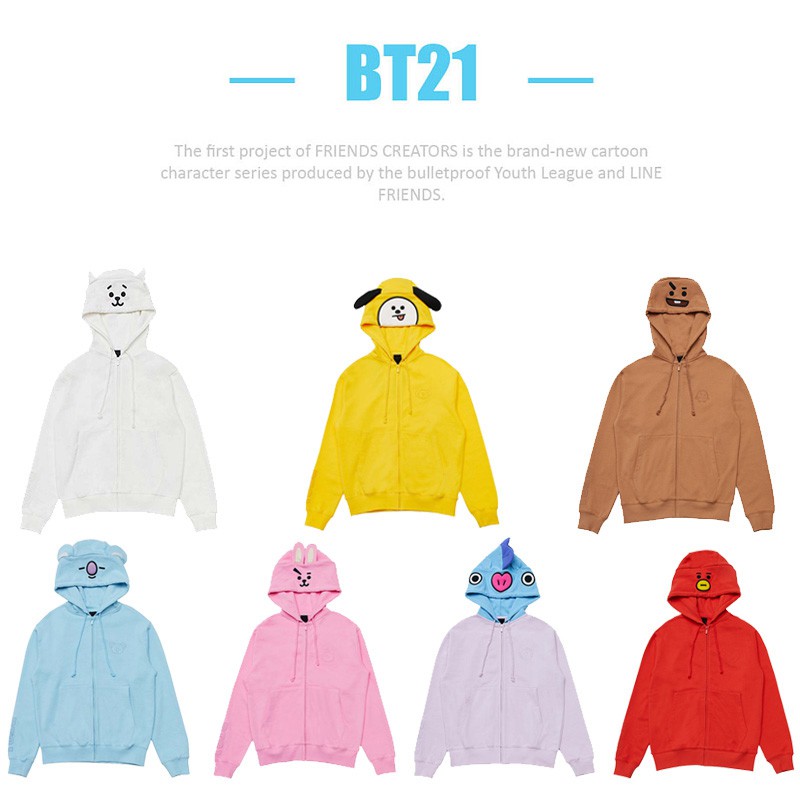 bt21 character hoodie