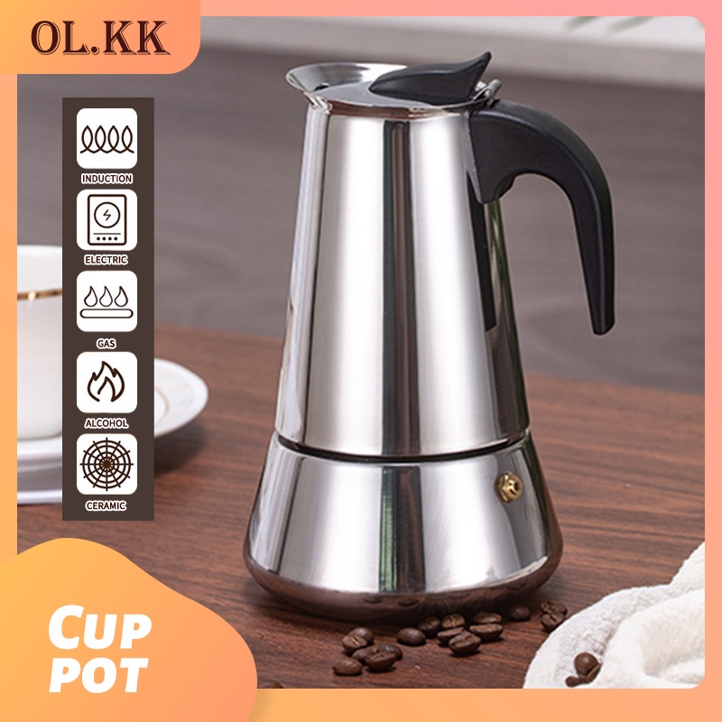 Moka pot stainless steel coffee pot filter espresso machine pot Moka