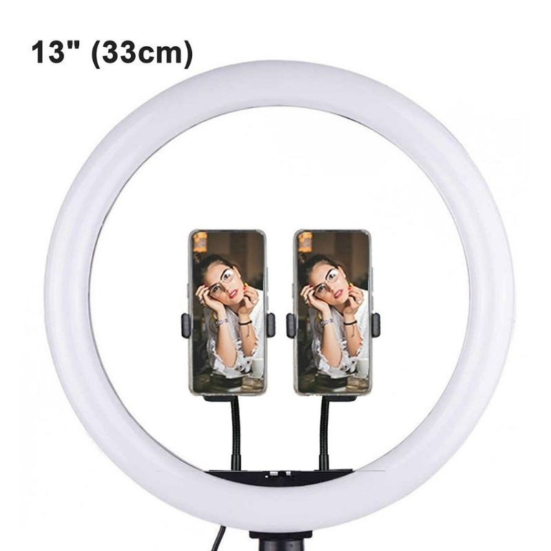 Led Ring Light With Two Phone Holders 13 Inches 33cm 330 No Stand Shopee Philippines