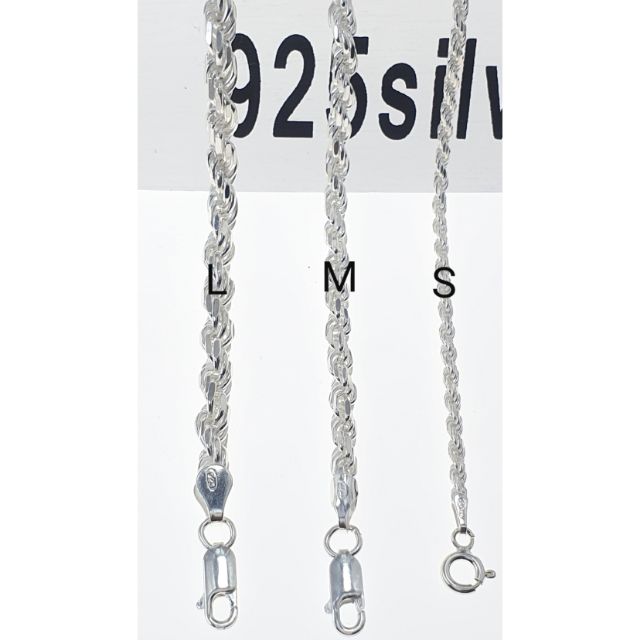 925 Silver rope chain-length is long