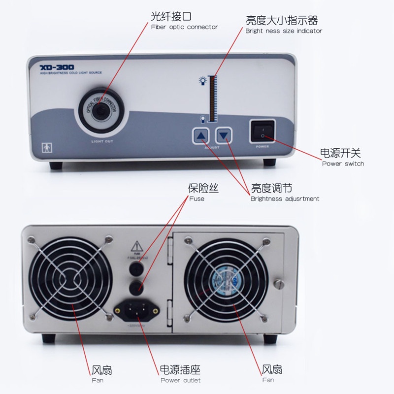 Highbrightness Xenon Cold Light Source LED 250W Fiber Optical Endoscope