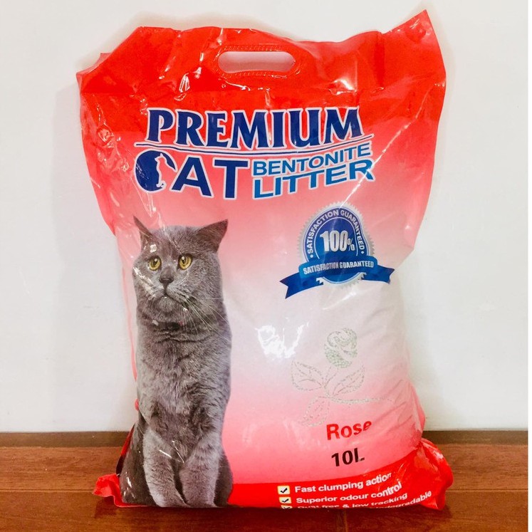 Premium Bentonite Cat Litter Sand 10 Litter ( 8Kgs) Rose Scent