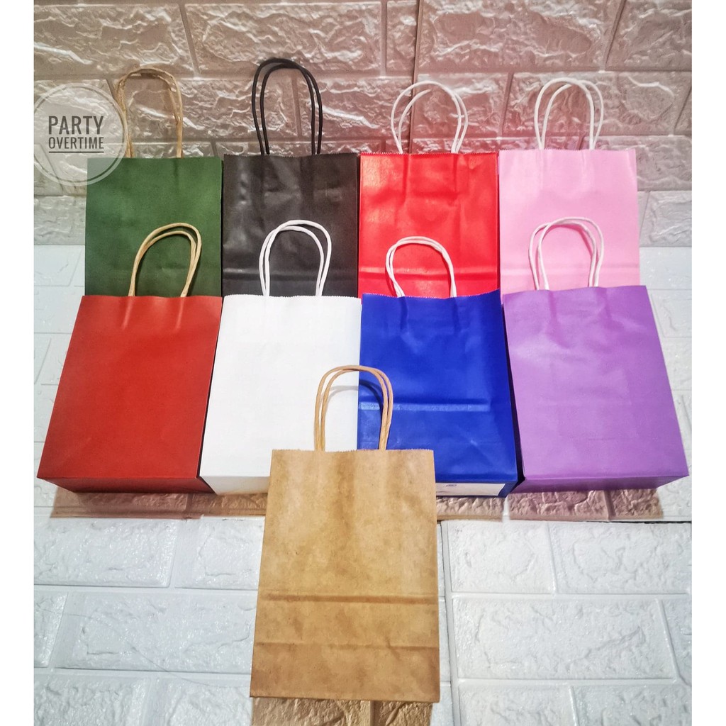 Plain color Paper Bag Lootbags Small (1 color per pack of 12 pcs) for