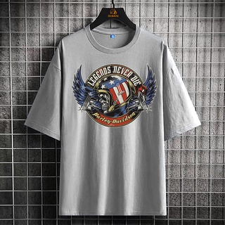 Mashoo korean fashion Round neck Tees Harley-Davidson - USA Graphic Printed t-shirt  oversized tshirt for men women vintage clothes Streetwear tops clothing t shirt #3
