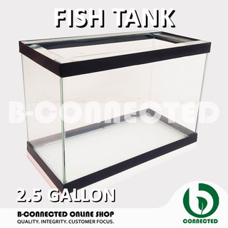 AQUARIUM GLASS TANK 2.5 & 5 GALLON - FISH TANK WITH FREE TOP GLASS - AQUARIUM NEEDS BY BCONNECTED