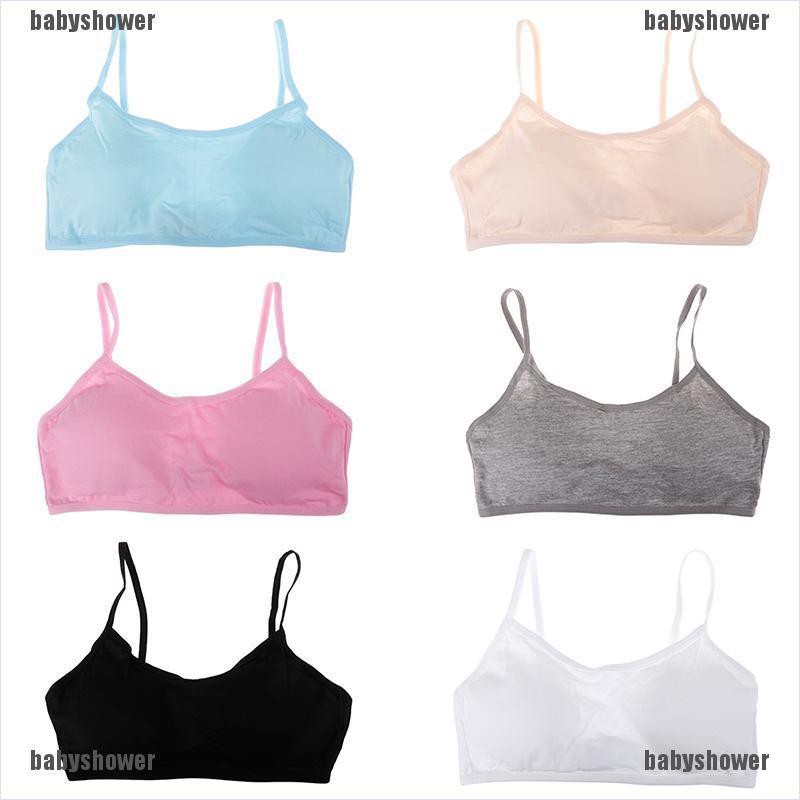 Teen girls underwear soft padded cotton bra young girls for yoga sports ...