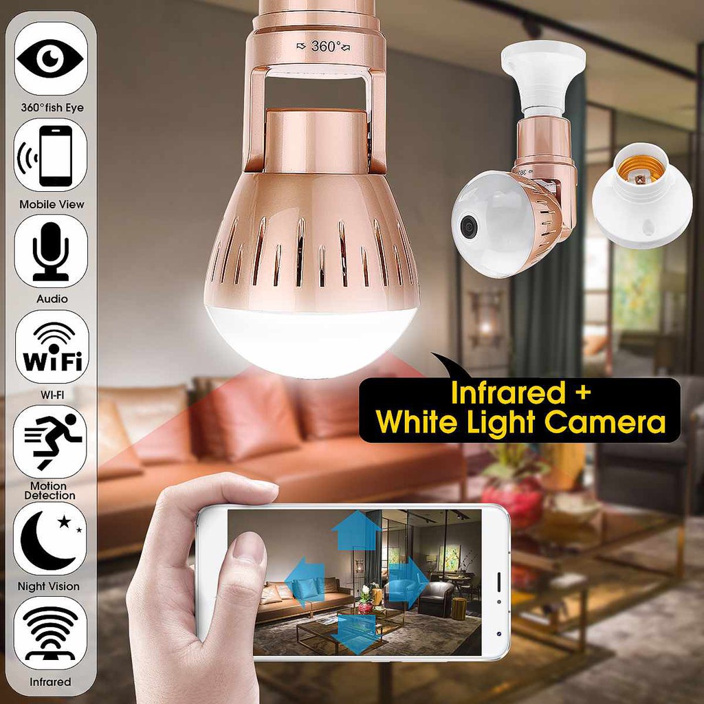 World's First Light Bulb WIFI Security Camera By, 43 OFF