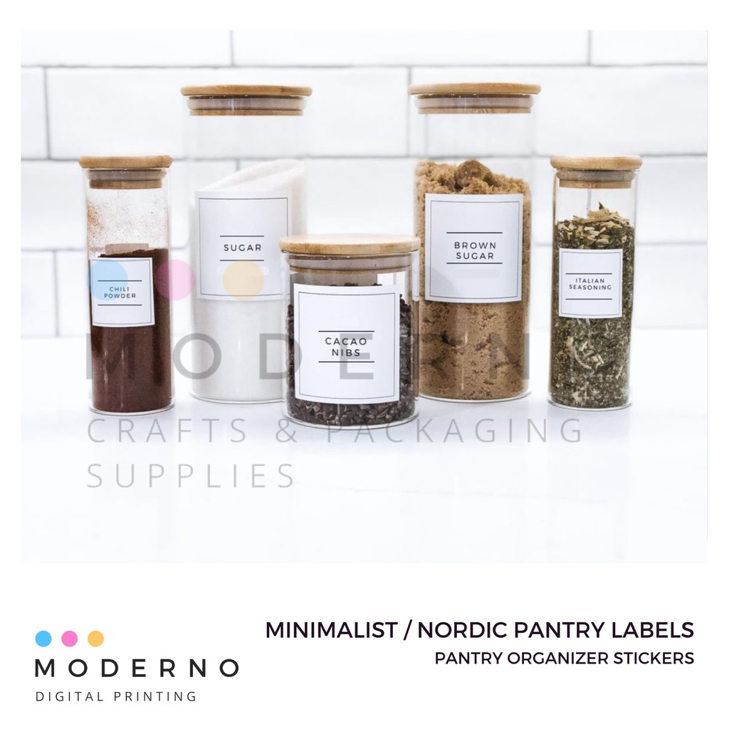 15pcs minimalist pantry labels stickers waterproof nordic condiments