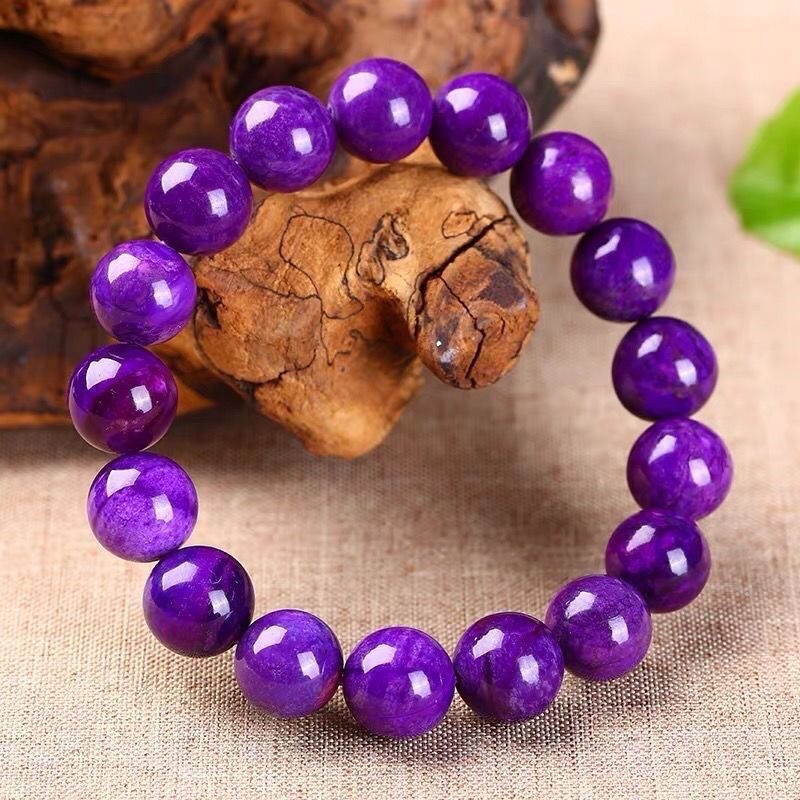 Natural Crystal Bracelet South African Royal Purple Star Blue Cherry Blossom Ice Jade Comfortable Age Stone Men Women