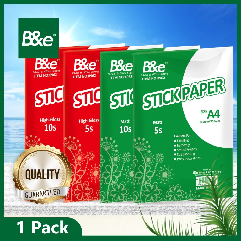 bnesos Stationary School Supplies B&e Sticker Paper A4 Size Matt High