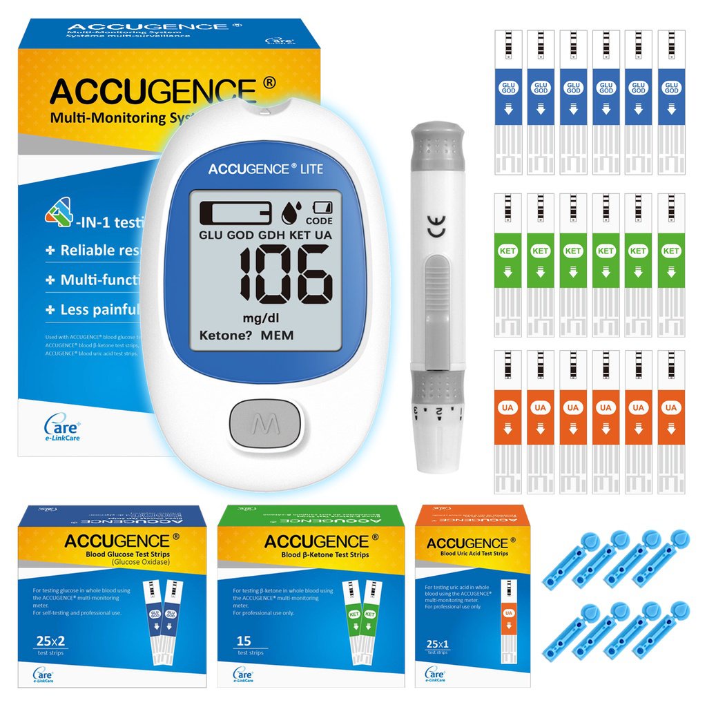 3in1 Blood Glucose Uric Acid Blood Ketone Meter and Test Strip Diabetes