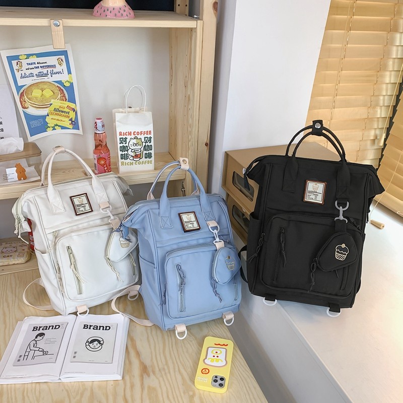 Fashion Women Backpack Large Capacity School Bag For Girls Trendy Nylon Waterproof Travel Bagpack