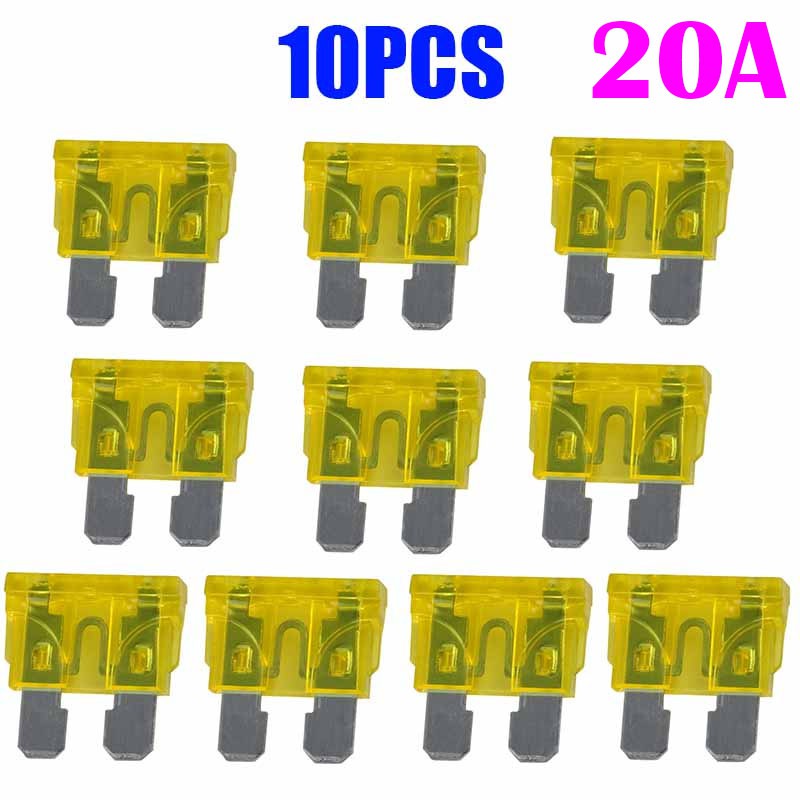 Jacansi 10pcs 20A Color Coded Standard ATO/ATC Blade Fuse for Auto Car