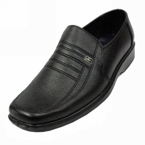 mens black leather non slip shoes