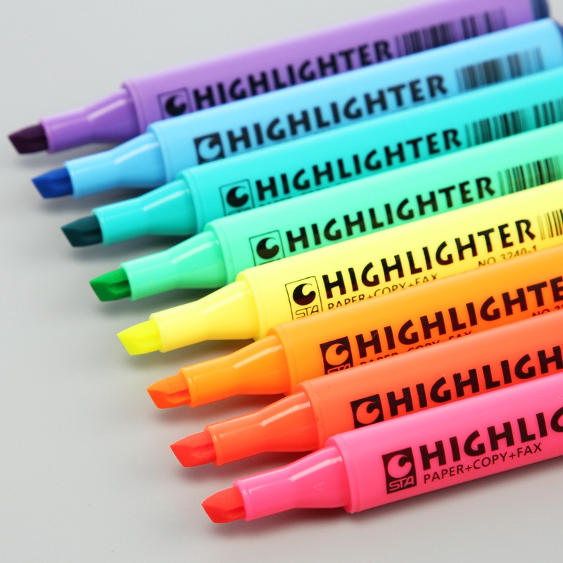 Rainbow Oily Permanent Markers School highlighters Colored marker pens