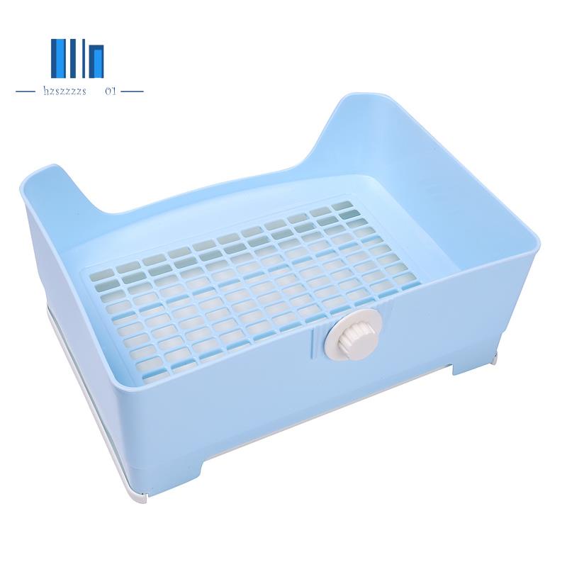 Large Rabbit Litter Box with Drawer, Corner Toilet Box with Grate Potty